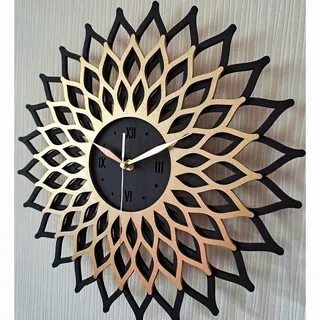 ORNAMENTI Wanduhr Sunburst, Grosse, modern, geometrisch, holz, hingucker Wanduhr (Sonne Wanduhr, ohne Ticken, Wanddeko, Holzdeko, 3 Größen 40, 50, 60 cm) 40 cm