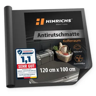 Hinrichs Antirutschmatte Auto 120 x 100 cm Kofferraummatte zuschneidbar & wasserdicht - Anti Rutsch