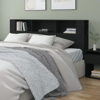 Festnight Bett Kopfteil mit Stauraum Regal 200x18,5x104,5 cm Bettkopfteil Holz Bettrückwand Headboard for Bed Kopfteil mit Ablagen Kopfteil Kopfenden Bett Rückwand