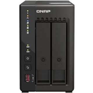 QNAP TS-253E 8G, 2 Bay NAS (Intel® Celeron® J6412 4-Core/4-Thread Prozessor, Turbo bis zu 2,6 GHz, Dual 2,5GbE) 4TB Bundle mit 2x2TB WD RED Plus HDDs