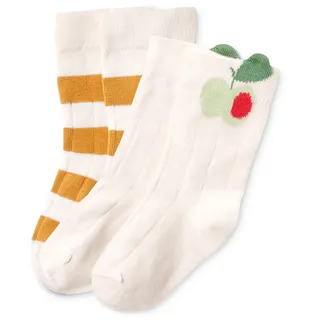 Tchibo - 2 Paar Baby-Kniestrümpfe - Baby - Gr. 16-18 - weiß/gestreift