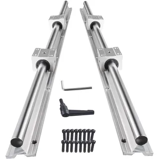 CNCMANS Linearführung Linearschiene 2Stück SBR16-2000mm Edelstahl Führungsschiene mit 4Stück SBR16UU Linearlager Lagerblock, CNC Teile für 3D Drucker Schrittmotor (linearführung SBR16 2000mm)