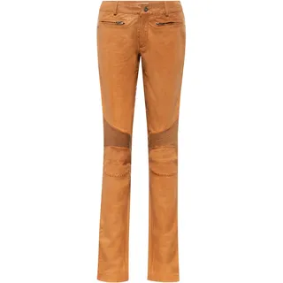 Ricano Donna Damen, Lederhose in Biker-Optik (Slim Fit/Regular Waist) – echtes (Premium) Ziegen Leder cognac, Obermaterial: 100% Ziegennappaleder GONA., schmal, Hosen, Handgefertigt aus echtem