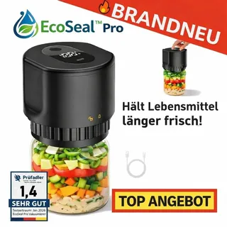 EcoSealTM Pro Vakuumierer Vakuumiergerät für alle Gläser - Verbessertes Modell!