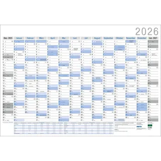 Wandplaner Neutral 2026: Großer Jahresplaner. Wandkalender 2026 zum Eintragen. XXL Büro-Kalender mit Ferienterminen und Feiertagen. 98 x 68 cm (ABBFH59)