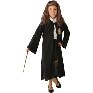 Rubies Rubie's Official Harry Potter Hermine Granger Gryffindor Kostüm-Set, mit Robe, Perücke und Zauberstab, Einheitsgröße, Alter ca. 4-8 Jahre, Schwarz