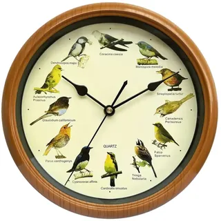 Sharplace Wanduhr, 25,4 cm, Singvogel-Wanduhr, Elegante, robuste Uhr, Vogelgezwitscher, Wecker für Esszimmer, Hochzeiten, Dekoration