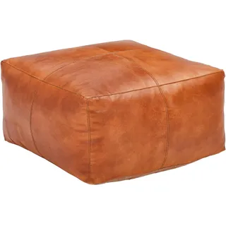 Livetastic Pouf, Braun, Leder, Echtleder, Büffelleder, 13 l, Füllung: Baumwolle (recycelt), 60x35x60 cm, Indoor, Wohnzimmer, Hocker, Poufs