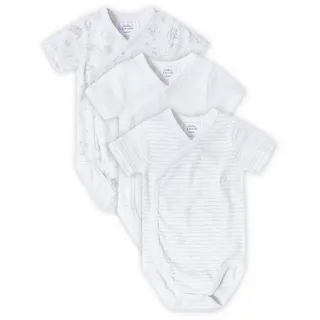 stellou & friends Baby Body, 100% Bio-Baumwoll Wickelbody 3er MultiSet, kuschelweiche und hochwertige Kinder Kleidung für Jungs und Mädchen, Langarm & Kurzarm-body, OEKO-TEX 100 Zertifiziert - 50-56