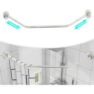 Duschvorhangstange Diamantform Badewanne Edelstahl Duschstange Ecke Halterung