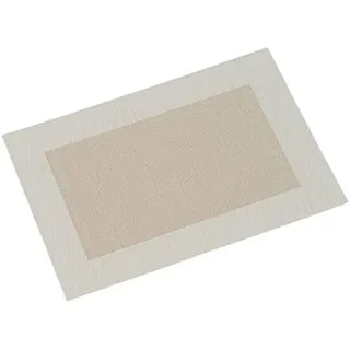 KESPER Platzset, Tischset Woven Creme beige mit Rand 43x29cm Kunststoff