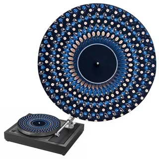 Generisch Animierte Zoetrope Slipmat, 30,5cm optische Täuschungs-Plattenspielermatte, visuelle Plattenspieler-Slipmat, für DJs, Vinyl-Sammler und Kunstausstellung