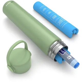 DISONCARE Kleine Insulin Kühltasche für Reisen 16H Einzel Insulin Pen Kühlbox Medikamente Kühltasche Unterwegs TSA Diabetiker Tasche mit Kühlakkus | QR Medizinische Aufkleber(Grau)