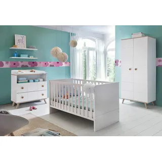 WIMEX Babyzimmer Cannes mit 2-türigem Schrank 3-tlg. alpinweiß/eiche