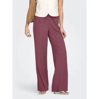 Only Schlupfhose "ONLGOA MW LINEN BL PULL-UP PANT CC PNT", Damen, Gr. M, Länge 32, rose braun, Web, Obermaterial: 70% Viskose, 30% Leinen, unifarben, regular fit lang, Hosen Schlupfhose, mit Leinen