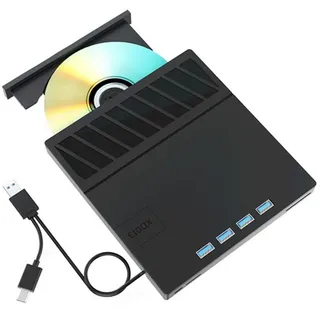 Qerwsdty USB 3.0 Typ-C Multiplikation Externes Optisches Blu-Ray-Laufwerk, CD/DVD/BD-/+RW-Player, Lesegerät für Laptop-PC