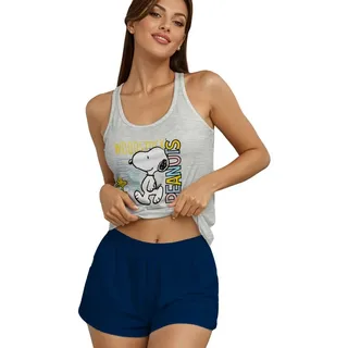 UNITED LABELS Snoopy Pyjama Set Kurz Blau/Grau XL