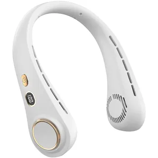 Colexy Tragbarer Nackenventilator, Bladeless Halsventilator, Leiser USB Halsventilator, 5 Geschwindigkeiten, Mini Klimaanlage mit 80 Luftauslässen für Sommer, Reisen, Büro & Outdoor (Weiß)