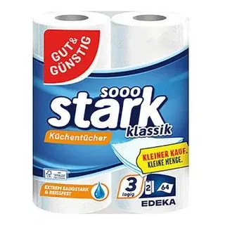 Gut&Günstig Küchenrollen stark klassik 3-lagig, 2 Rollen
