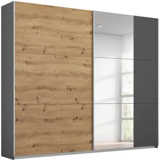 Rauch Schwebetürenschrank »Kleiderschrank Garderobe TOPSELLER AURELIO mit 3 Ausstattungsvarianten« 3 verschiedene Ausstattungsvarianten Griffe aus Metall MADE IN GERMANY, grau