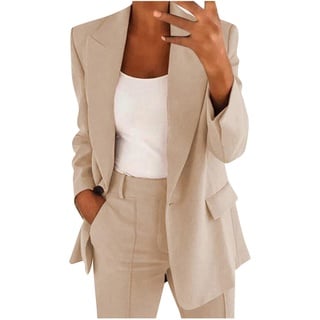 Blazer Damen Sportlich Hosenanzug Gutschein Elegant Business Anzug Set Hosenanzug Blazer Hose 2-teilig Anzug Karo Einfarbig Zweiteiler Sale Angebote Slimfit Festlich Sportlich Hosenanzug Streetwear - 5XL