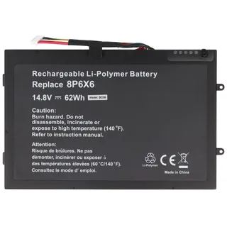 AccuCell Akku passend für Dell Alienware M11x, M14X, Li-Polymer, 14,8V, 4190mAh, 62Wh, built-in, ohne Werkzeug
