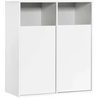 mokebo Wäscheschrank Weiß Der Wäschehüter Wäschesortierer mit 2 Fächern, auch als Wäschekorb Wäschesammler oder Wäschetruhe