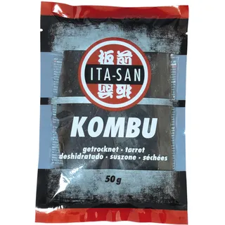 ITA-SAN Kombu Algen getrocknet, ideal zur Aromatisierung von Suppen, Brühen & Aufgüssen, 1 x 50 g