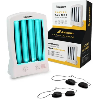 Bolusso Gesichtsbräuner – Gesichtsbräuner inkl. 2x Sonnenbankbrille – Für Gesicht und Dekolleté – Solarium