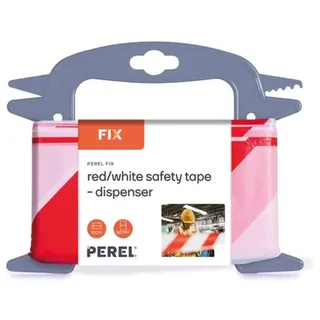 Perel Absperrband auf Rolle 100 m Rot/Weiß