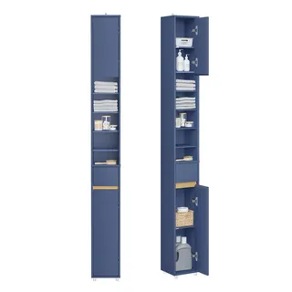 SoBuy Hochschrank 20 x 180 x 20 cm Blau MDF
