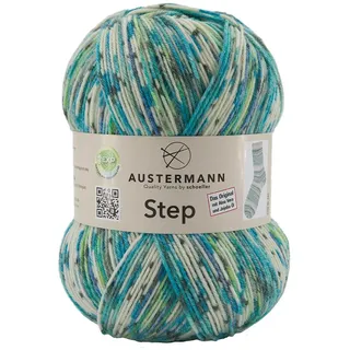 Austermann Garn Step 4-fach Color Häkelwolle, 420,00 m, mit dem Zusatz von Aloe Vera und Jojoba blau