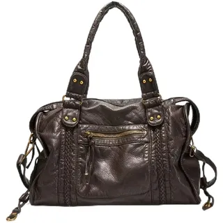 LLIDDAMES Vintage City Bag Damen PU Leder Handtasche Groß Shopper Tasche Hobo Bag Schultertasche Arbeitstasche Uni Leder-Tragetasche Für Damen, Für Arbeit Schule Reisen - 37*12*28cm