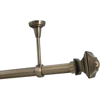 Sento 25mm Gardinenstange Vorhangstange 1-läufig Deckenmontage Messing Antik 240 cm Barocco