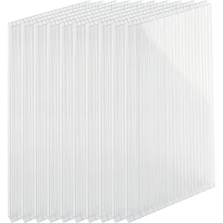 Relaxdays Doppelstegplatten Set, 6mm, Transparent