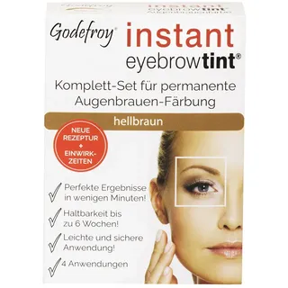 Godefroy Instant Eyebrow Tint, Augenbrauenfarbe EU-Rezeptur, Färbeset Hellbraun, 1-er Pack (1x 4 Stück)