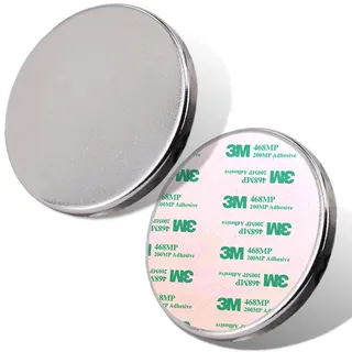 Neodym Magnet N52 Selbstklebend D 30x3mm 8Kg Stark Klebemagnete Magnetplättchen Scheibe 3mm Flach 30mm Rund Magnetscheibe Scheibenmagnet [2 Stück]