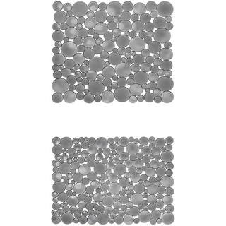 iDesign Spülbeckeneinlage, regulär große Spülbeckenmatte aus Kunststoff, schützende Spülmatte für Keramik- und Edelstahlbecken, grau + Spülbeckeneinlage, große Spülbeckenmatte aus Kunststoff