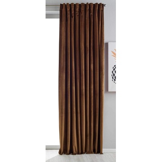 Gardinenbox Verdunkelung Vorhang »Milano« Samt Blickdicht Schlaufenband Tunneldurchzug Blackout Bügelband kürzbar Taupe 1 Stück HxB 235x135 cm, 20357