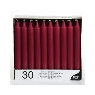 Papstar Tafelkerzen 30 St. Ø 2,1 cm bordeaux