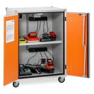 Cemo GmbH Basic Akku-Ladeschrank 80 x 115 x 66 Lichtgrau/Reinorange