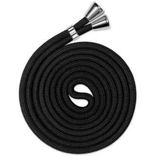 ONEFLOW Wechsel Handykette für Twist Case, Handyband zum Umhängen ohne Hülle, Universal Handy Umhängeband Kordel abnehmbar, Smartphone Stoff Band Handykordel 155 cm lang, Schwarz - Einheitsgröße