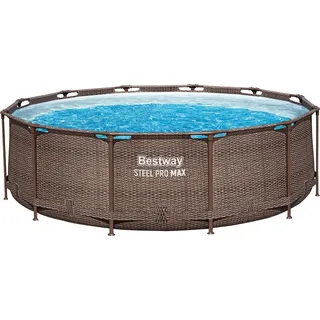 BESTWAY Steel Pro Max Frame Pool Set 366 x 100 cm rattanoptik