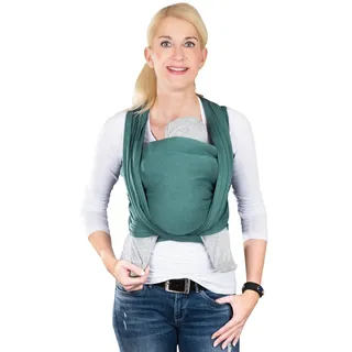 Hoppediz Tragetuch für das frühgeborene Baby, extra schmal, mit bebilderter Anleitung, Frühchentuch forest 4,60 x 0,45 m