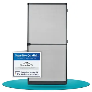 APANA Fliegengitter Tür 100 x 210 cm Schwarz