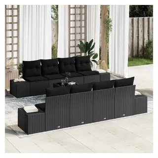 vidaXL Sofa Set 7-tlg. Loungesofa schwarz