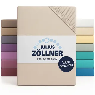 Julius Zöllner Spannbettlaken Zöllner Jersey (LB 70x140 cm beige - LB 70x140 cm