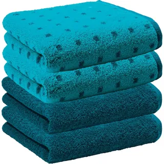 Erwin Müller Handtuch Handtuch "Sigmaringen" 4er-Pack, Frottier, Walk-Frottier Uni grün