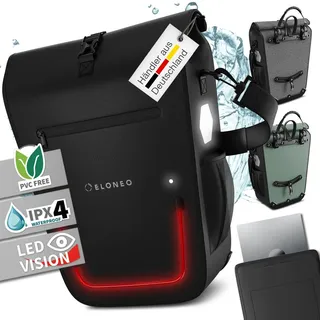 eloneo Fahrradtasche Gepäckträgertasche schwarz