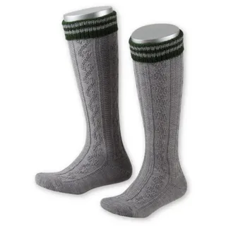 Lusana Trachtensocken Trachten Kinder Kniestrümpfe - L320R - grau grau 1-2 (20-23)